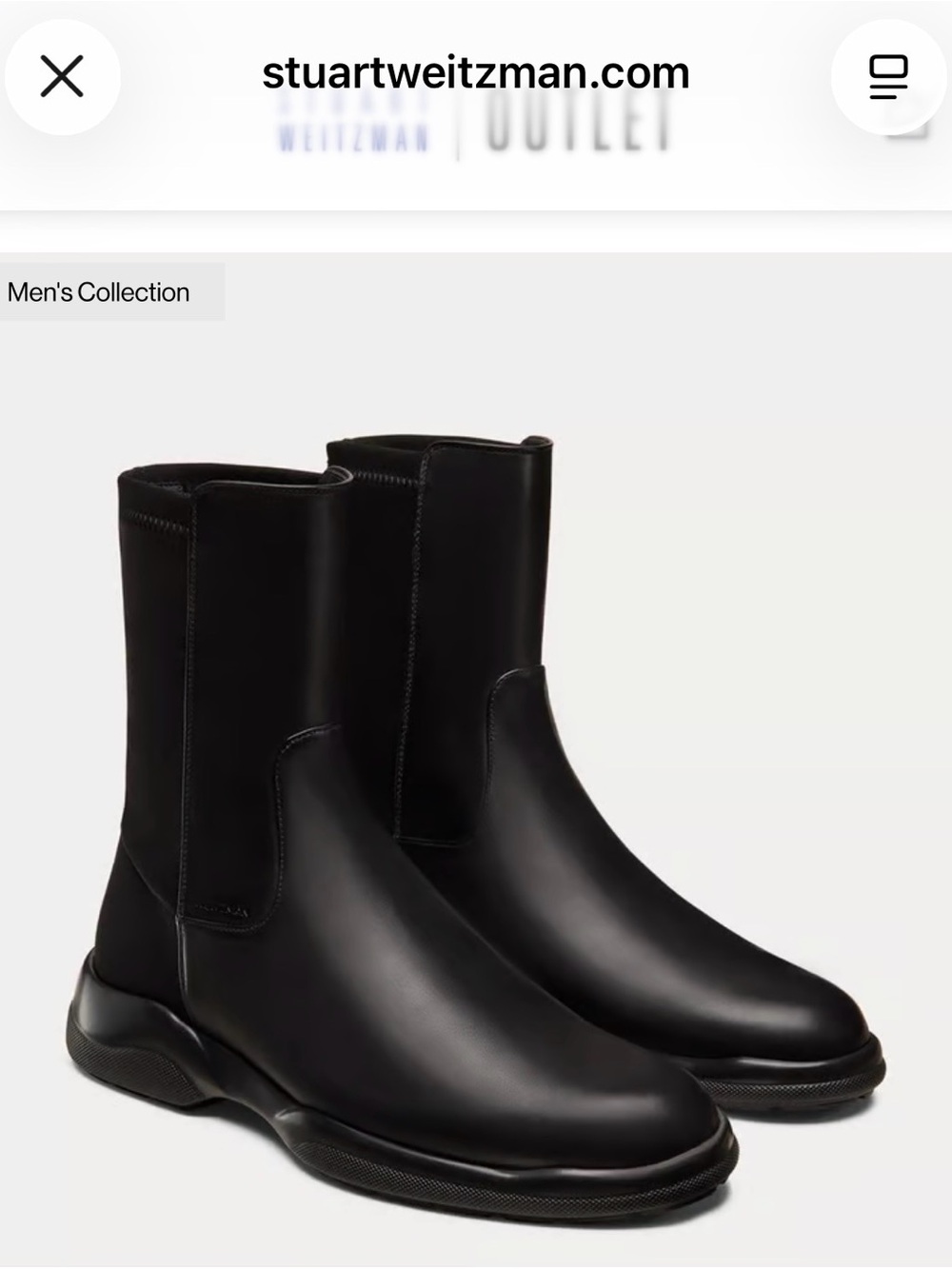Stuart Weitzman Cyrus Men’s Black Leather Boots | US 11 | New in Box - Picture 4 of 11